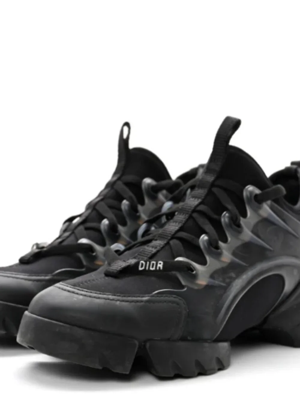 Christian Dior Neoprene Rubber Womens D-Connect Sneakers 36 Black - Picture 3 of 9